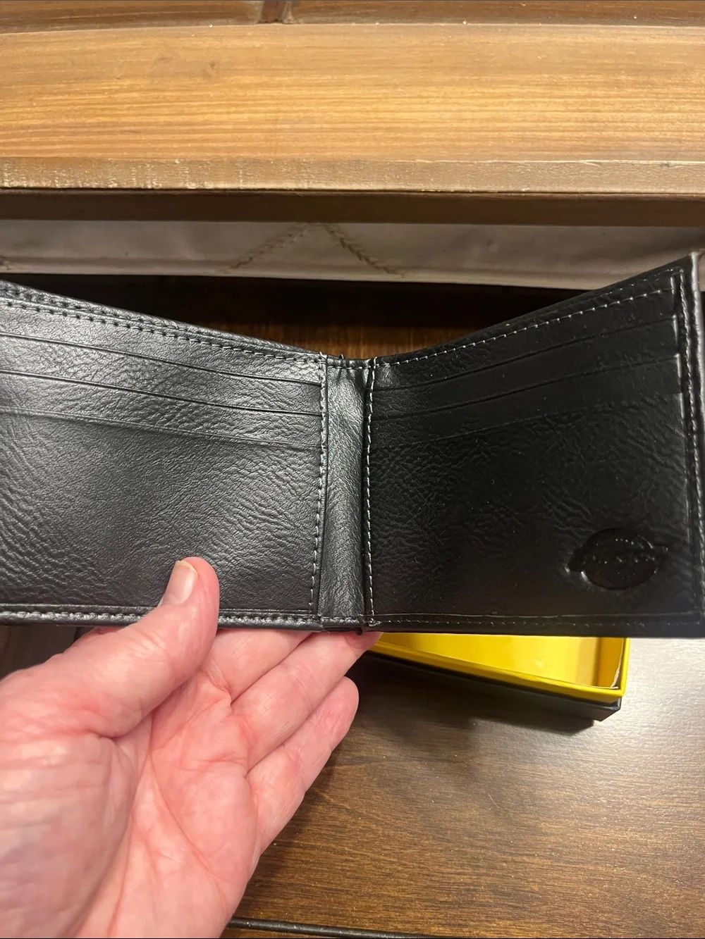 Dickies Black Men's Bifold Wallet with Contrast Stitching